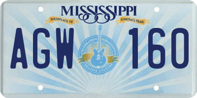 MS license plate AGW160
