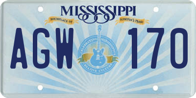 MS license plate AGW170