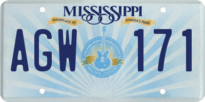 MS license plate AGW171
