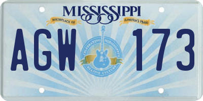 MS license plate AGW173
