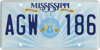 MS license plate AGW186