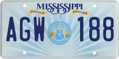 MS license plate AGW188