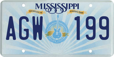 MS license plate AGW199