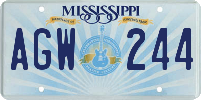 MS license plate AGW244