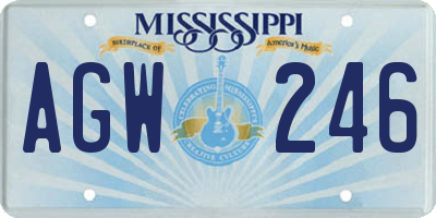 MS license plate AGW246