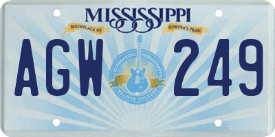MS license plate AGW249