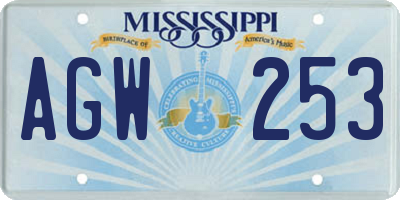 MS license plate AGW253