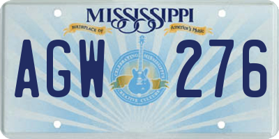 MS license plate AGW276