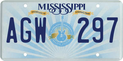 MS license plate AGW297