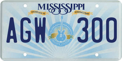 MS license plate AGW300