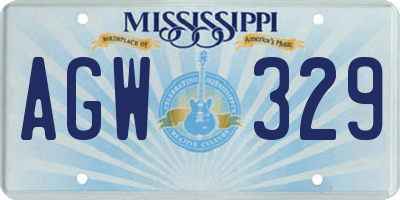 MS license plate AGW329