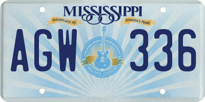 MS license plate AGW336