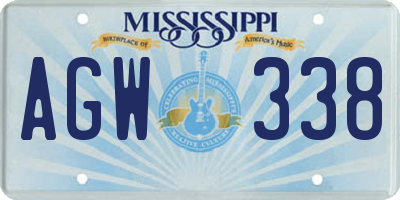 MS license plate AGW338