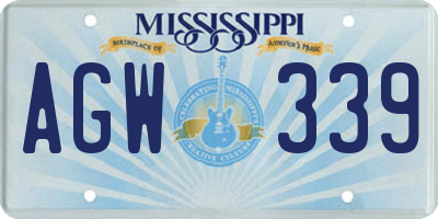 MS license plate AGW339