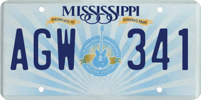 MS license plate AGW341