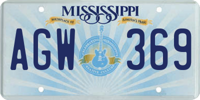 MS license plate AGW369