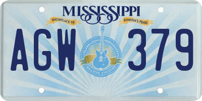 MS license plate AGW379