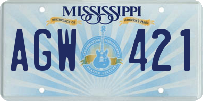 MS license plate AGW421