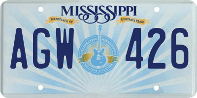 MS license plate AGW426