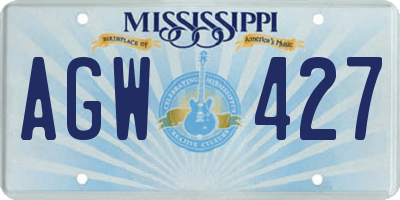 MS license plate AGW427