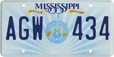 MS license plate AGW434