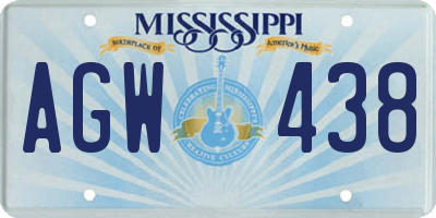 MS license plate AGW438