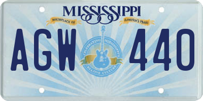 MS license plate AGW440