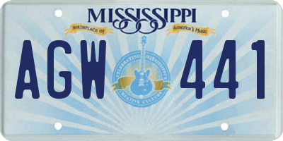 MS license plate AGW441