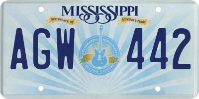MS license plate AGW442