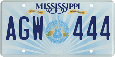 MS license plate AGW444