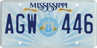 MS license plate AGW446