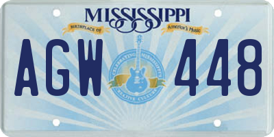 MS license plate AGW448