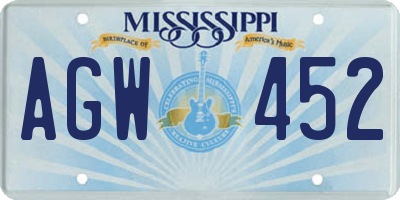 MS license plate AGW452