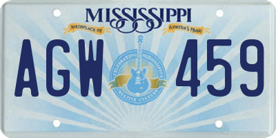 MS license plate AGW459