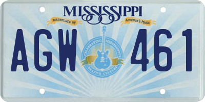 MS license plate AGW461