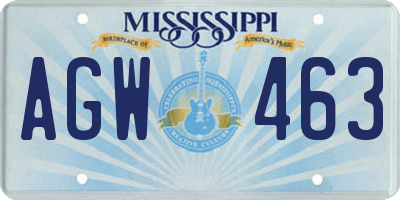 MS license plate AGW463