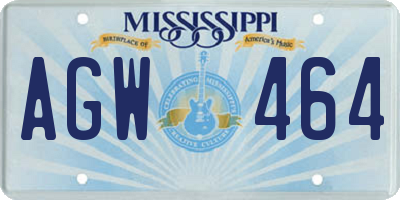 MS license plate AGW464