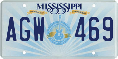 MS license plate AGW469