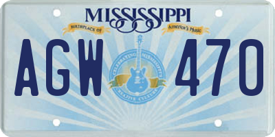 MS license plate AGW470