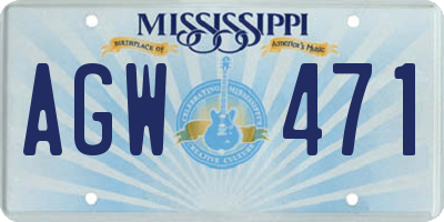 MS license plate AGW471