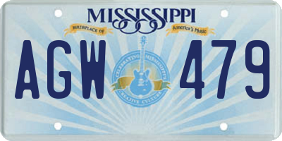 MS license plate AGW479