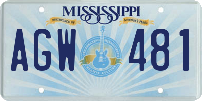 MS license plate AGW481