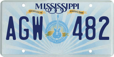 MS license plate AGW482