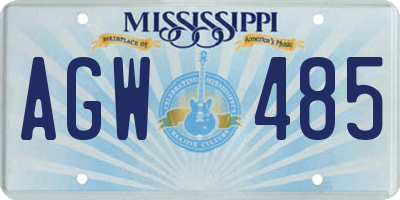 MS license plate AGW485