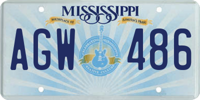 MS license plate AGW486