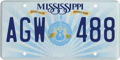 MS license plate AGW488