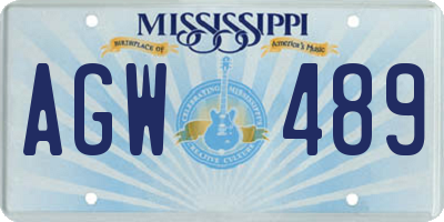 MS license plate AGW489