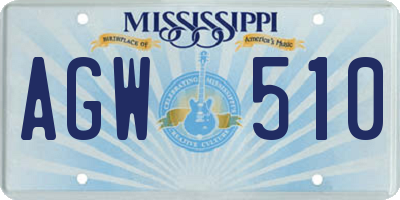 MS license plate AGW510