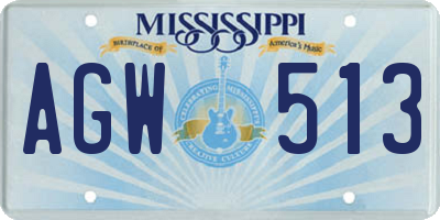 MS license plate AGW513