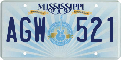 MS license plate AGW521
